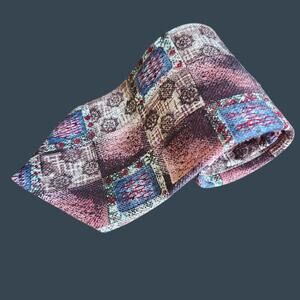 Wembley Patterned Polyester Tie Multicolor Geometric Patchwork Design Mens